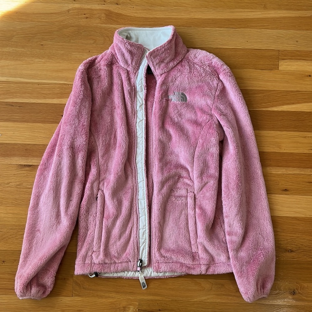 The North Face Pink Fuzzy Osito Fleece Jacket, size XS